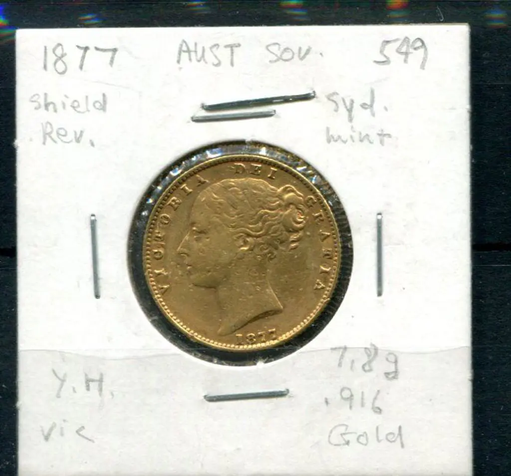 1877 QV sovereign from Sydney Mint. VF Image 1++