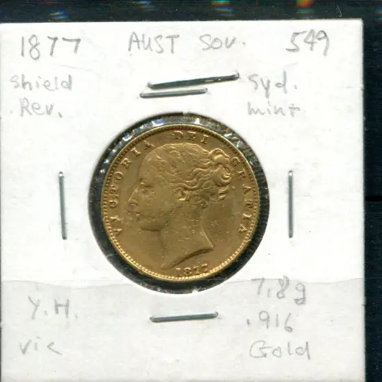 1877 QV sovereign from Sydney Mint. VF