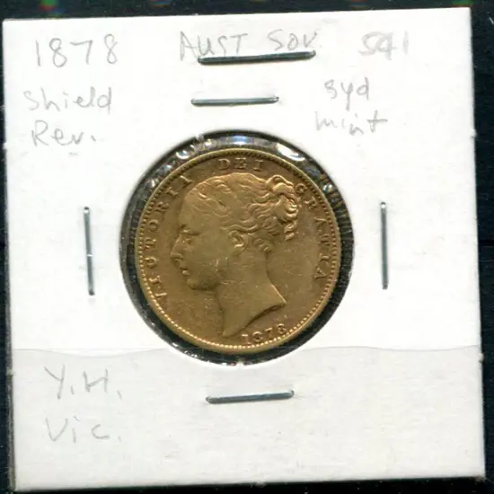 1878 QV sovereign from Sydney mint. VF