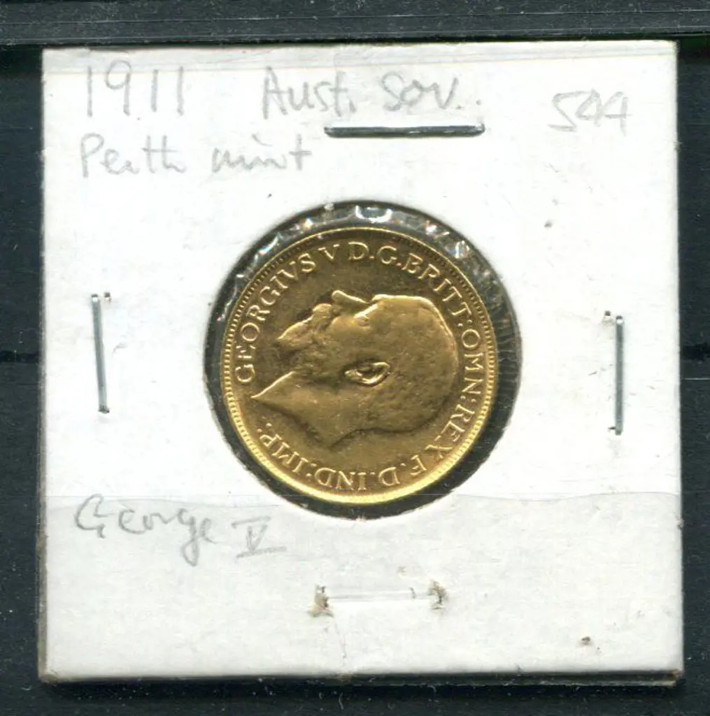 1911 KGV sovereign from Perth mint. EF Image 1++