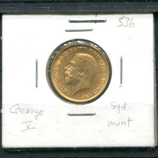 1915 KGV half sovereign from Sydney Mint. EF