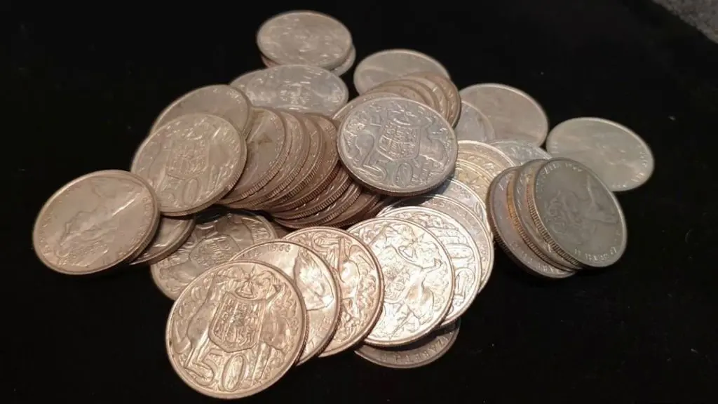 1966 50c round coins x 66. (66) Image 1++