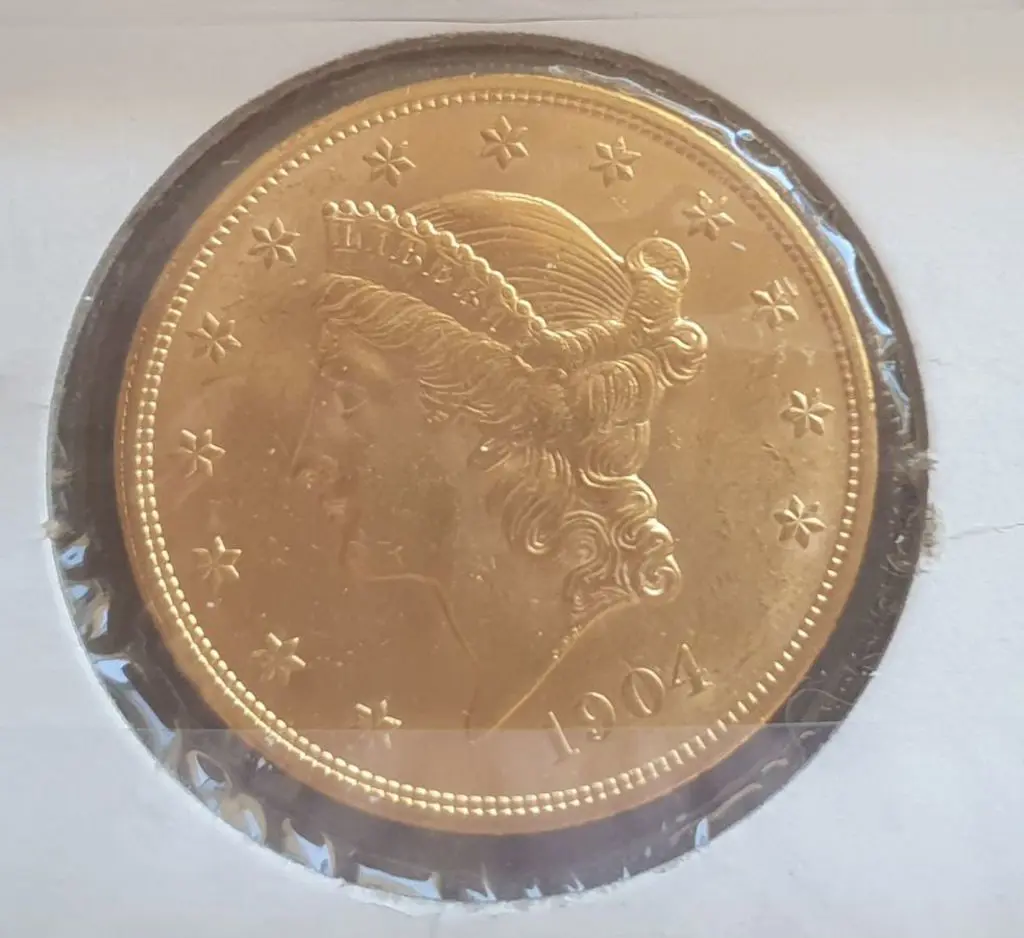 USA 1904 $20 Liberty Head. 33.4g EF Image 1++