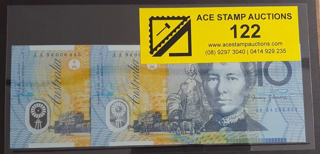 1994 $10 Fraser/Evans First Year Prefix Grey ... Image 1++