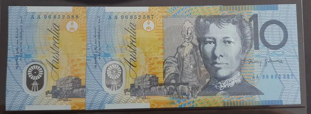 1996 $10 Macfarlane/Evans First Signature Prefix ... Image 1++