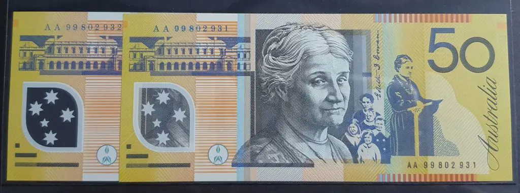 1999 $50 Macfarlane/Evans First Year Prefix ... Image 1++