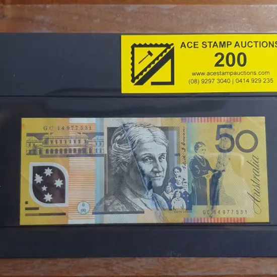 2014 $50 Stevens/Parkinson polymer note with bold ...