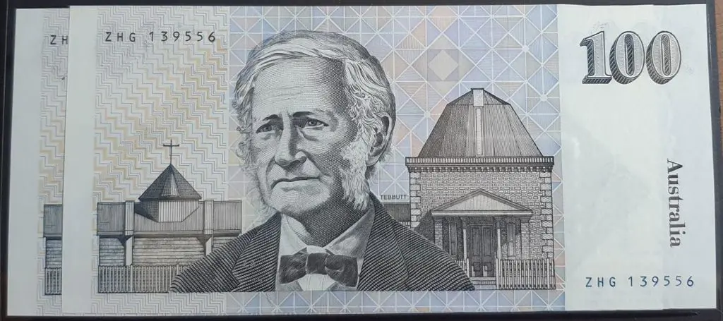 1992 $100 Fraser/Cole First Signature Prefix ... Image 1++