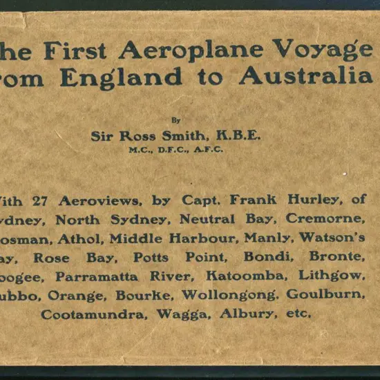 1919 (12th Nov) "The First Aeroplane Voyage from ...