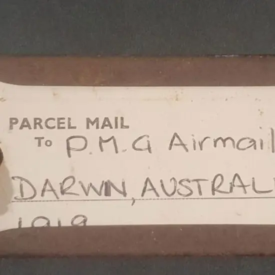 1919 (12th Nov) "PARCEL POST" embossed metal post ...