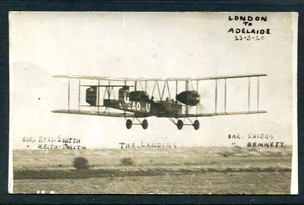 1920 (23rd March) "London to Adelaide" annotated ... Image 1++