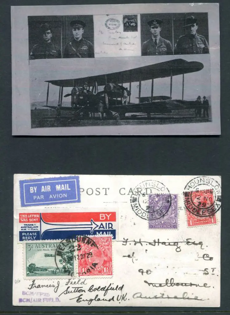 1929 (12th Nov) England to Australia 10th Anniv ... Image 1++