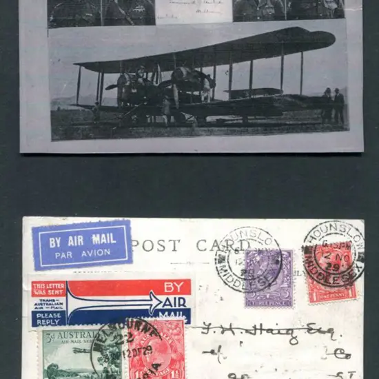 1929 (12th Nov) England to Australia 10th Anniv ...