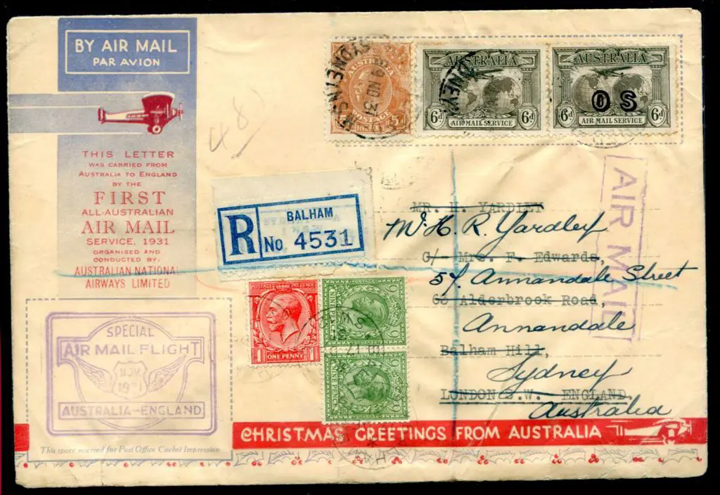1931 (19th Nov) Aust to England & return to ... Image 1++