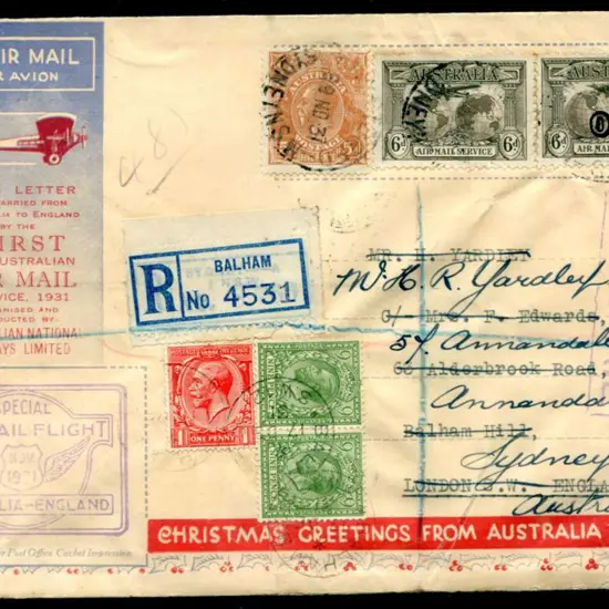 1931 (19th Nov) Aust to England & return to ...