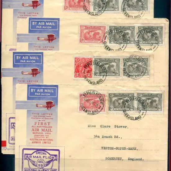 1931 (19th Nov) Aust to England "Christmas ...