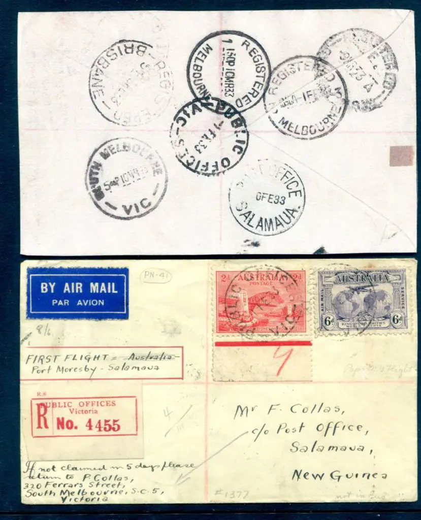 1933 (4th-10th Feb) Australia to Papua to New ... Image 1++