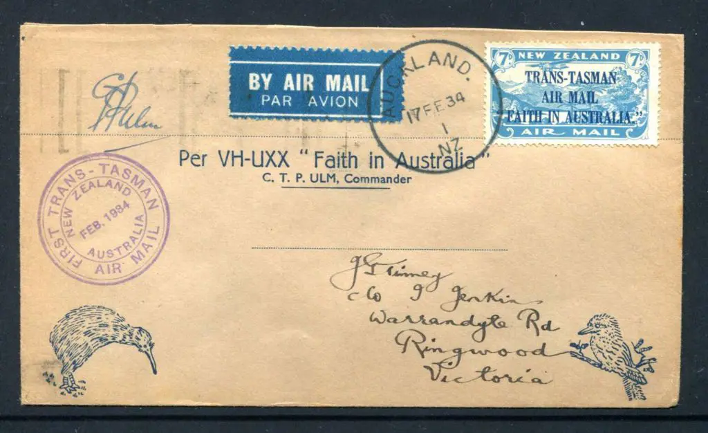 1934 (17th Feb) New Zealand to Australia First ... Image 1++