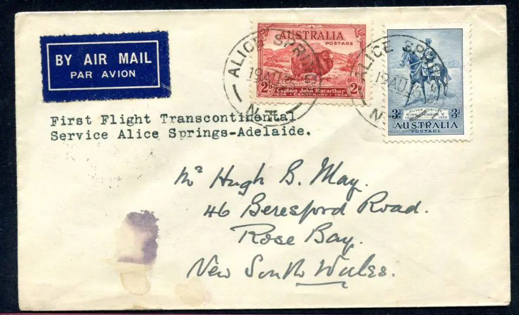 1935 (19th Aug) "Alice Springs - Adelaide" ... Image 1++