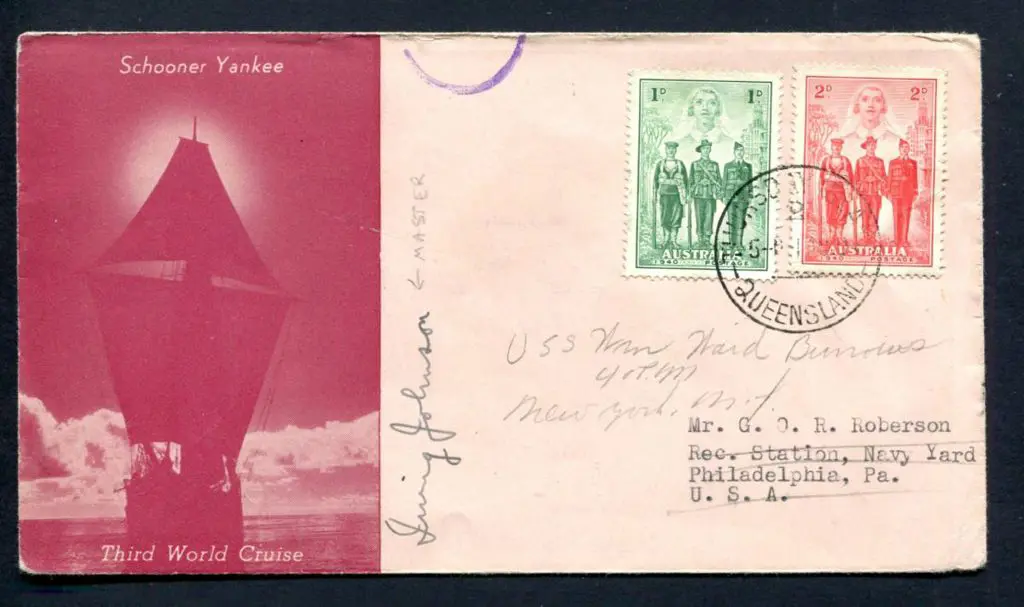 1940 Pictorial env signed by Irving Johnson, ... Image 1++