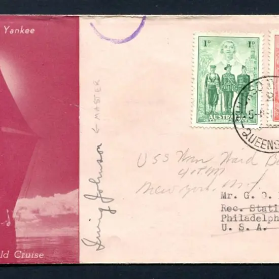 1940 Pictorial env signed by Irving Johnson, ...
