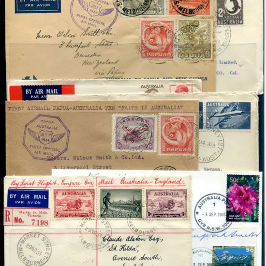 1934-2003 Melbourne to England Regd, ...