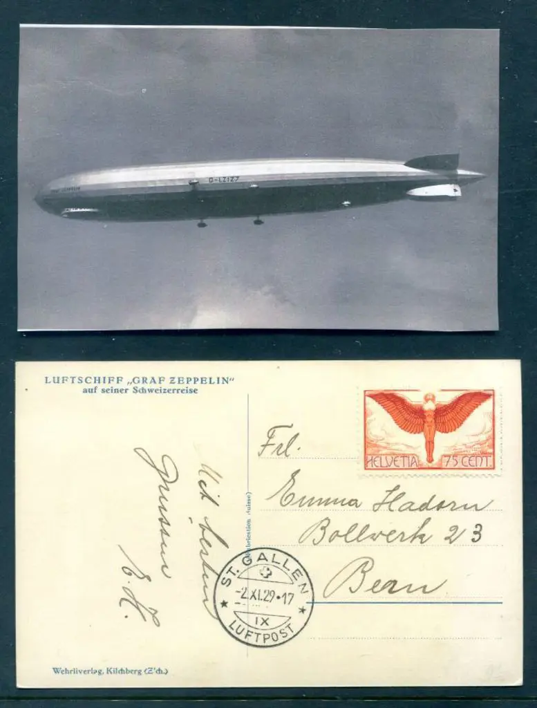 1929 (2nd Nov) LZ127 b&w postcard showing the ... Image 1++