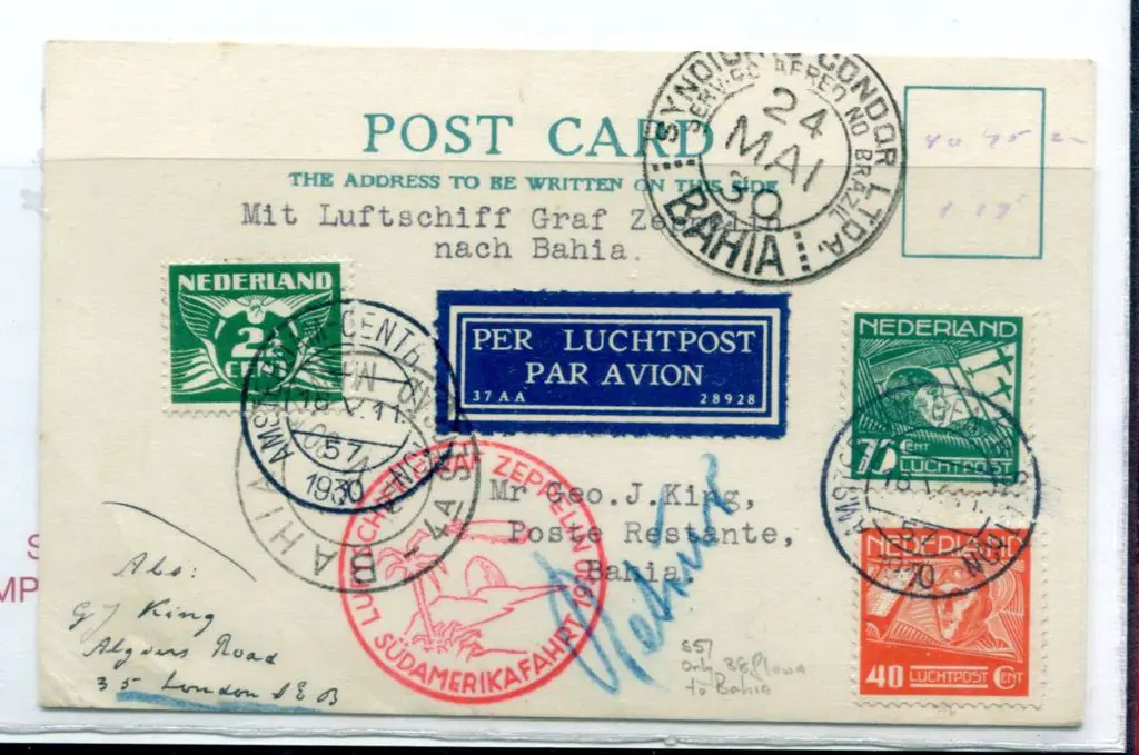 1930 (24th May) Netherlands to Brazil South ... Image 1++