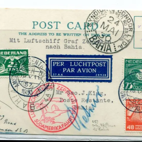 1930 (24th May) Netherlands to Brazil South ...