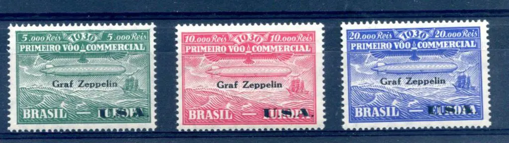 1930 5000r blue, 10000r red & 20,000r blue Brazil ... Image 1++