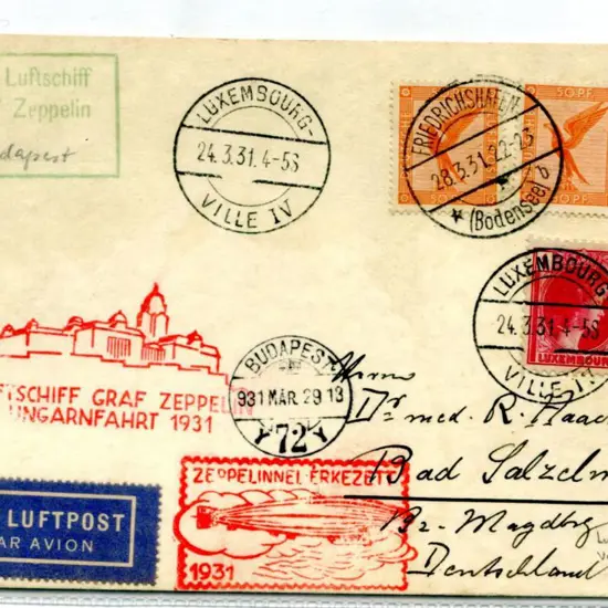 1931 (24th Mar) Hungary Flight card franked by ...