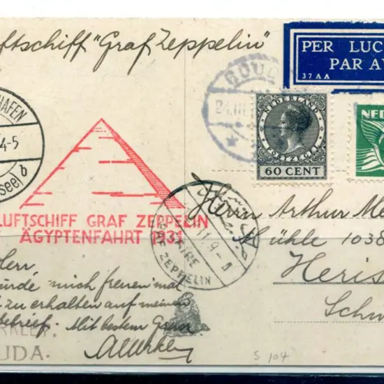 1931 (24th Mar) Netherlands Egypt flight b&w ...