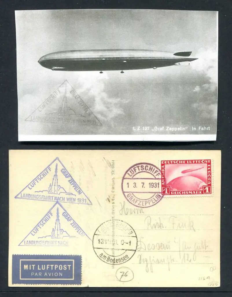 1931 (13th July) Vienna to Friedrichshafen flown ... Image 1++