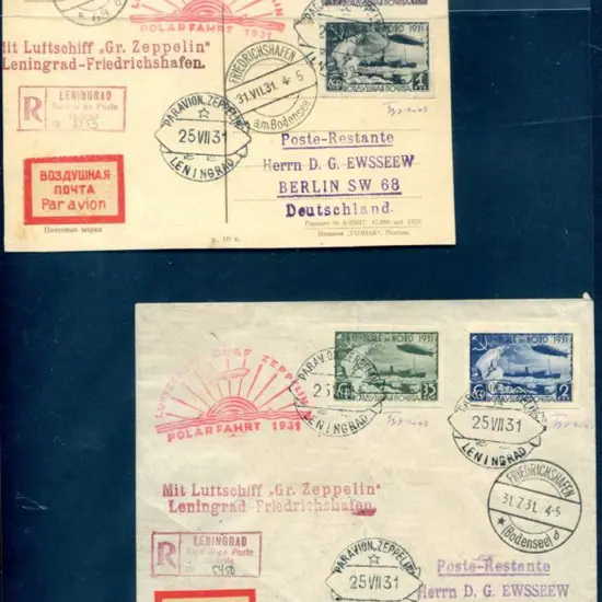 1931 (25th July) Polar Flight Leningrad Registered ...