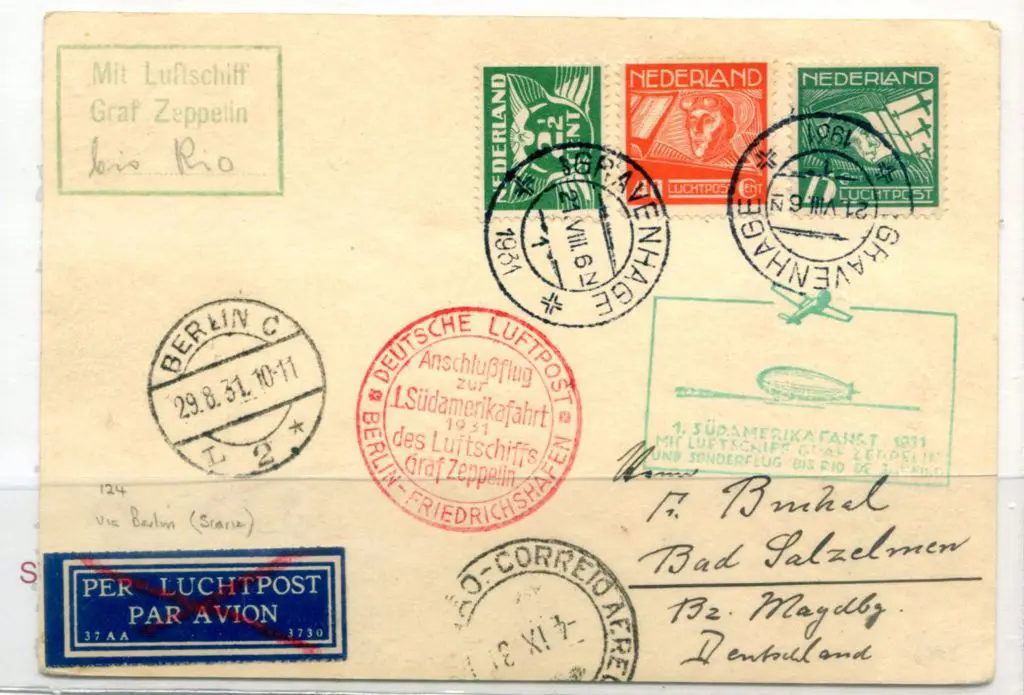 1931 (21st Aug) 1st South America flight with 20c ... Image 1++