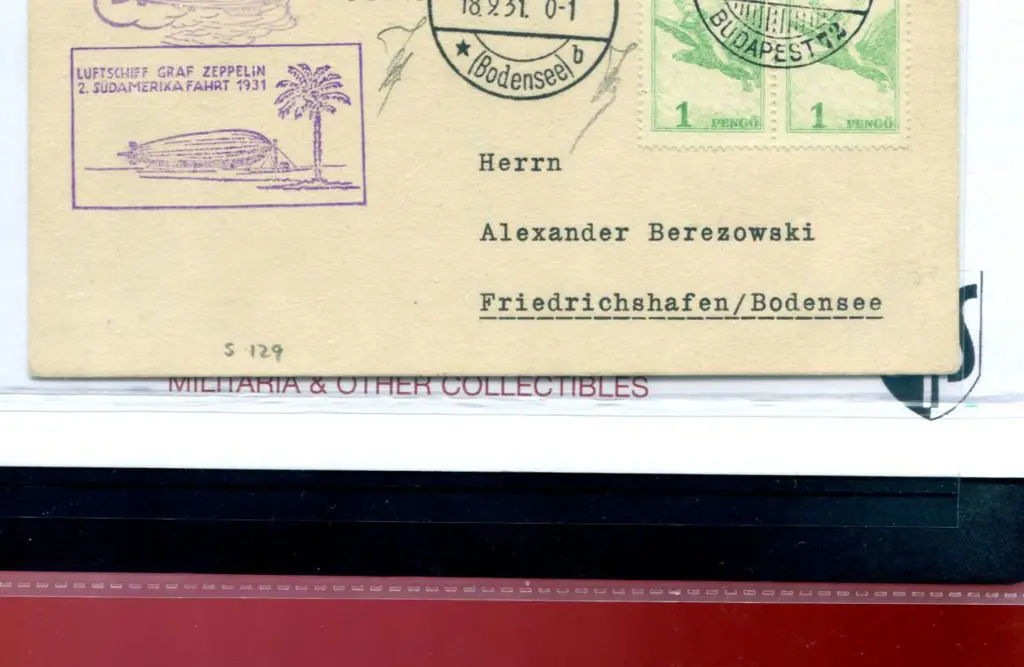 1931 (18th Sept) Hungary 2nd South America Flight ... Image 1++