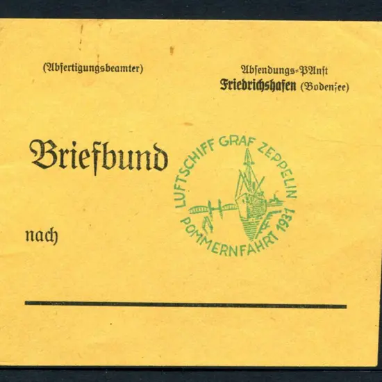 1931 Pomerania Flight "Briefbund" wrapper front ...
