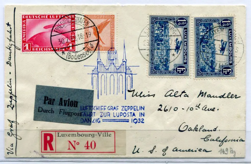 1932 (26th July) Luxembourg to Oakland, USA - ... Image 1++