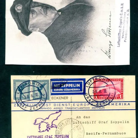 1932 (30th Aug) 5th South America flight card with ...