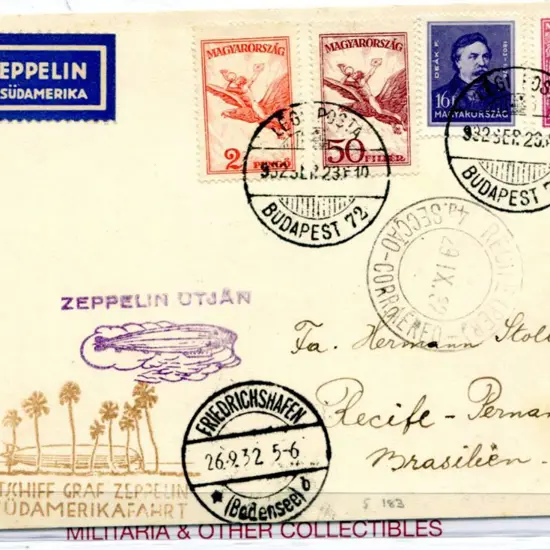 1932 (23rd Sept) Hungary to Brazil on 7th South ...