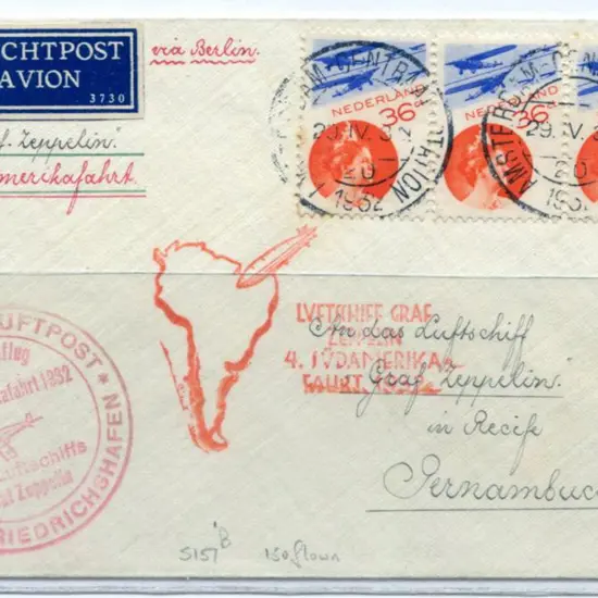 1932 (29th Sept) 4th South America flight cover ...