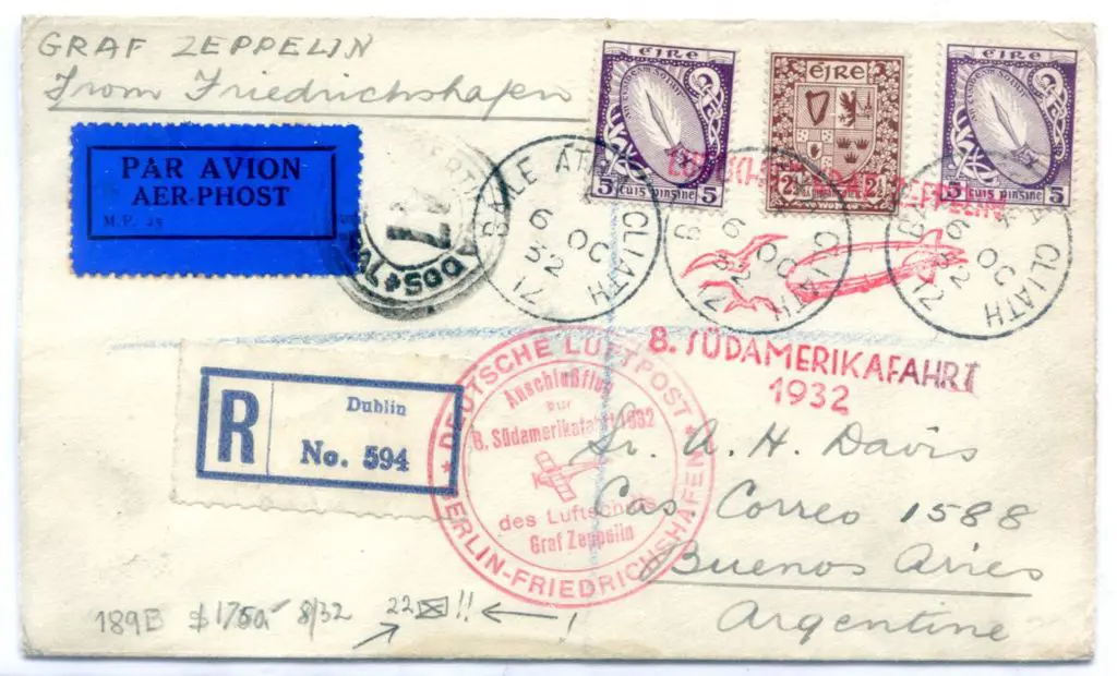 1932 (6th Oct) Ireland to Argentina on 8th South ... Image 1++