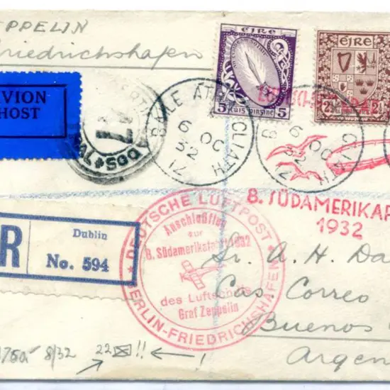 1932 (6th Oct) Ireland to Argentina on 8th South ...