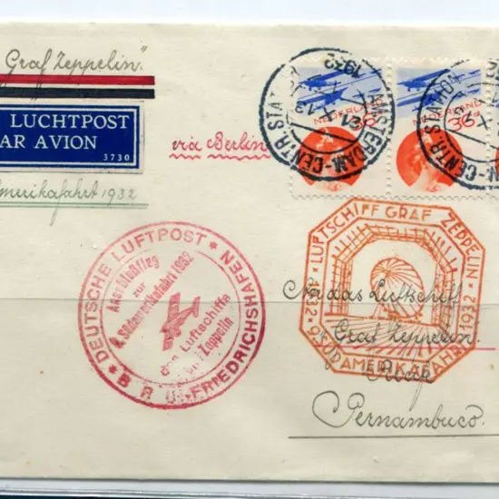 1932 (21st Oct) Netherlands to Brazil cover with ...