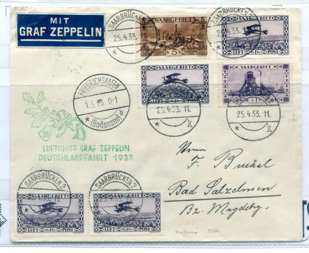1933 (25th Apr) Germany flight with Saar 5Fr &1F ... Image 1++