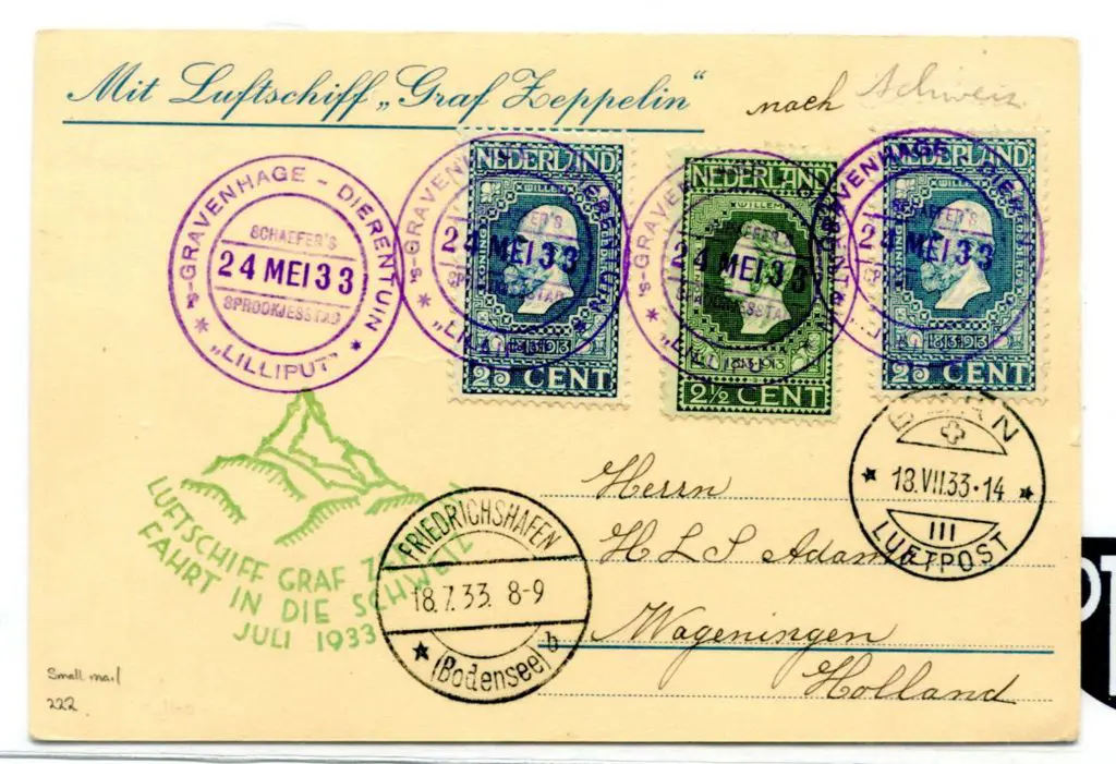 1933 (24th May) Swiss flight cover franked by 2½c ... Image 1++