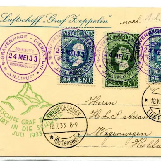 1933 (24th May) Swiss flight cover franked by 2½c ...