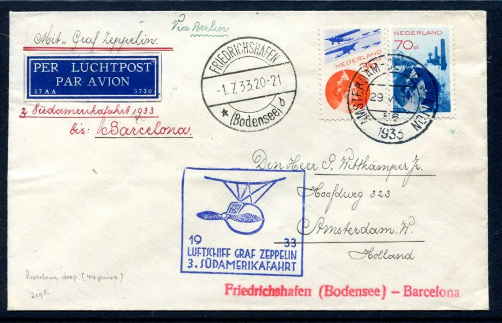 1933 (29th June) Netherlands 3rd South America ... Image 1++