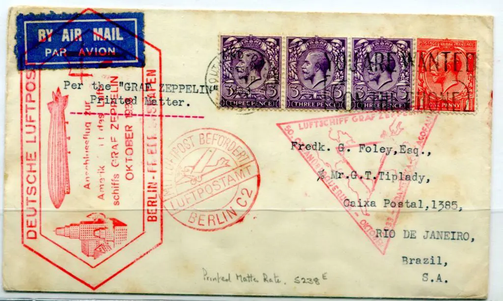 1933 (26th Sept) South America-Chicago cover with ... Image 1++