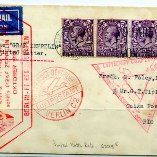 1933 (26th Sept) South America-Chicago cover with ...